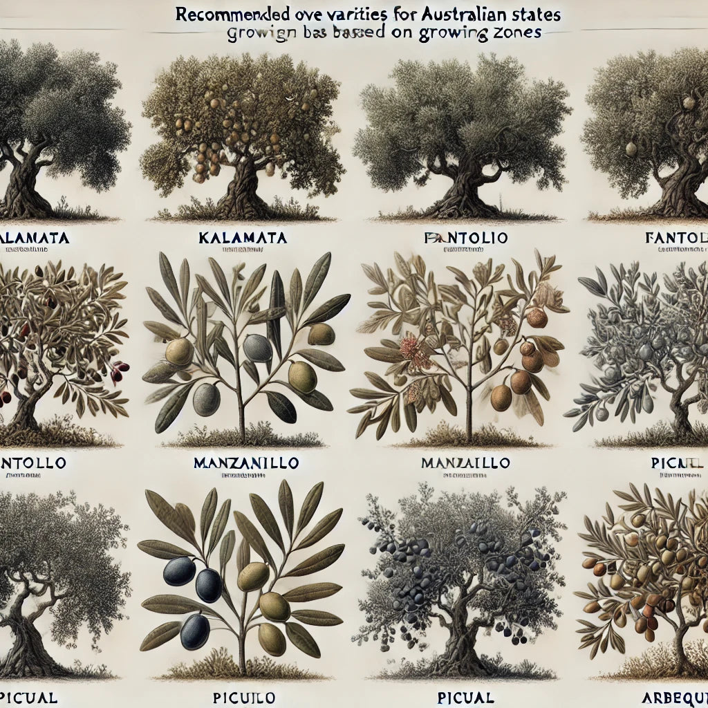 Olive Varieties for Australian States Based on Growing Zon