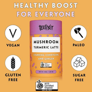 Teelixir Mushroom Turmeric Latte Mix with Cordyceps (100g)